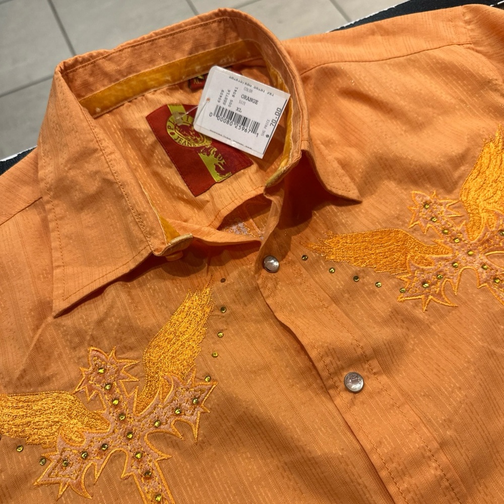Platini Jeans Cougar Western Style Button Up Shirt /XL